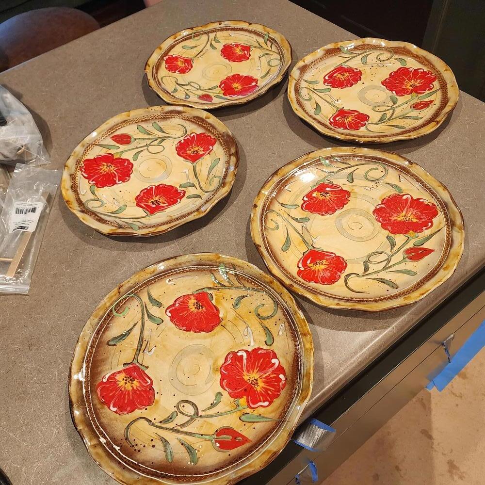 EUC set of 5 Dinner Plate 11" Fields of Provence by Ambiance no chips